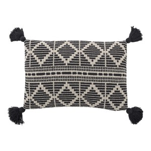 PODUSZKA BLACK PRINT BLOOMINGVILLE