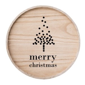 TACA DREWNIANA MERRY CHRISTMAS BLOOMINGVILLE