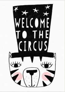 PLAKAT CIRCUS TIGER 30X40 SEVENTY TREE